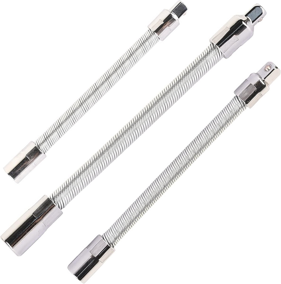 Flexibele Socket Extension Bar Set - 1/4" 3/8" 1/2" Drive - Roestvrij Staal - 3-delig
