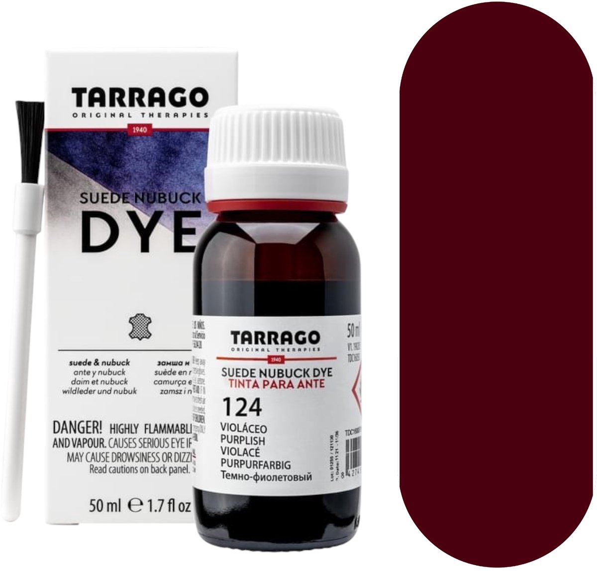 Tarrago suede dye - 011 - bordeaux - 50ml