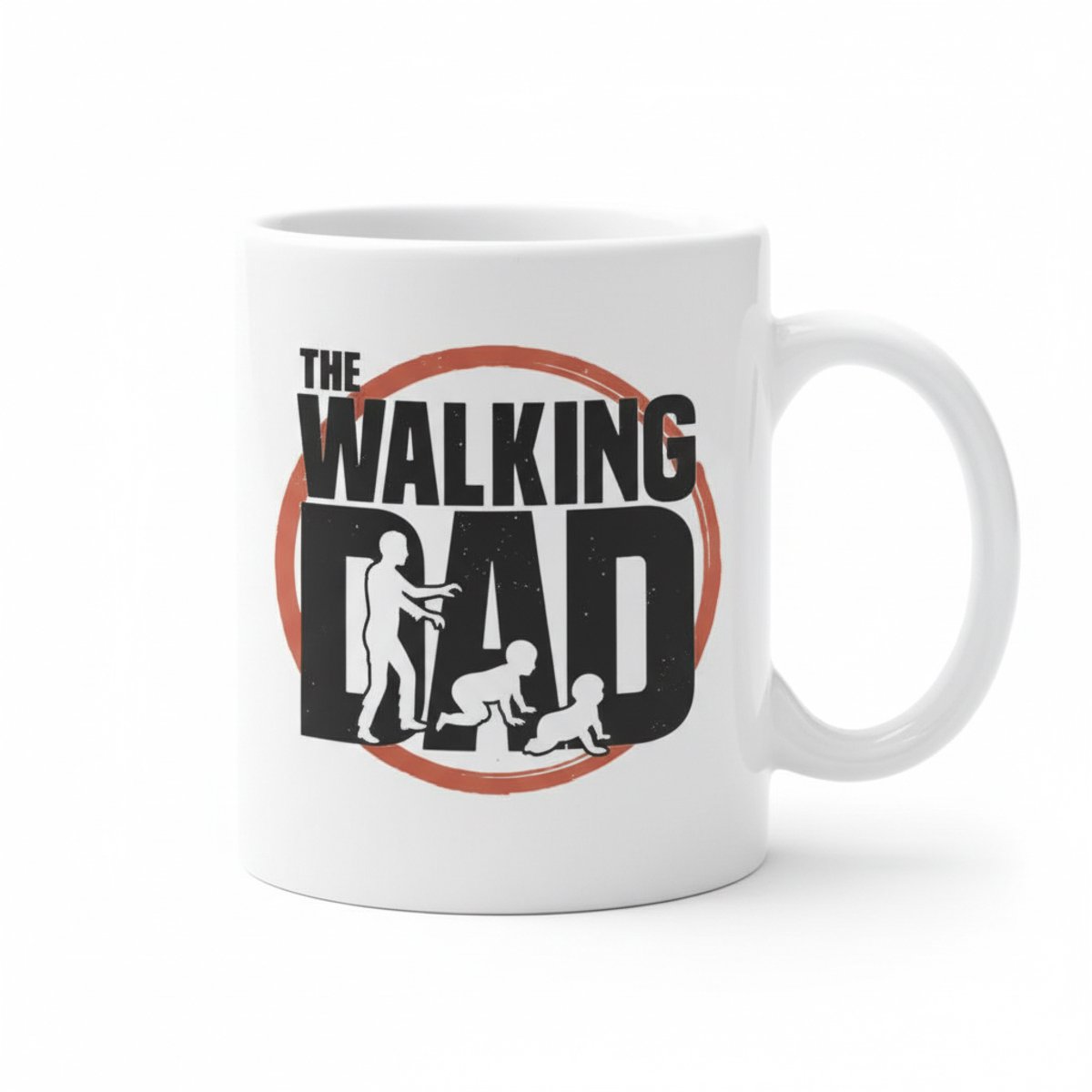 The Walking Dad Witte Mok 330ml – Grappig Zombie Vaderleven Design Cadeau voor Vaders