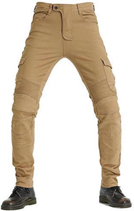 Motorjeans Voor Heren Met 4 Beschermers – Knie- En Heupbescherming, Zware Denim Met Dubbelgestikte Naden, Traditionele 6-zakken Look, Comfortabel Tijdens Het Rijden