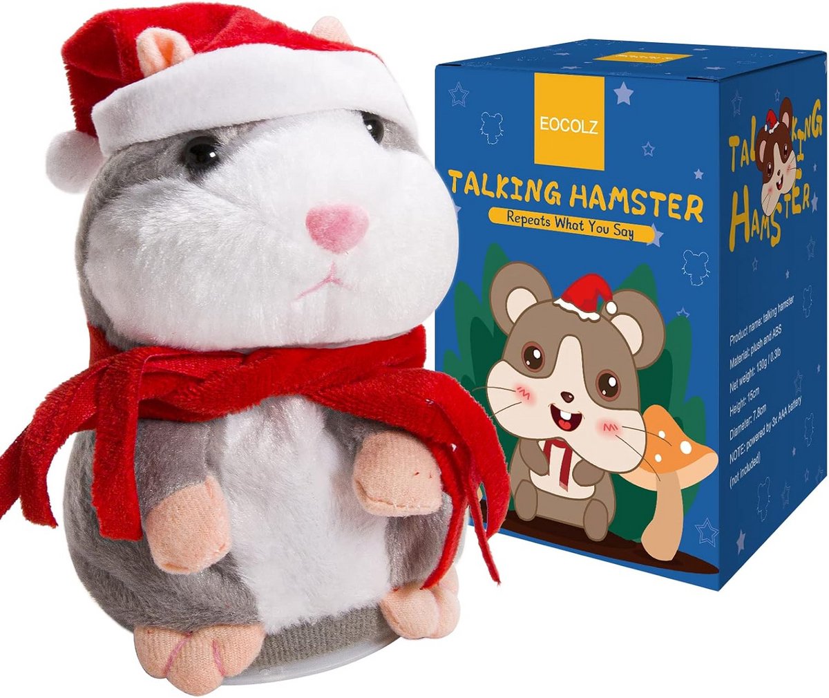 Interactieve Pratende Hamster Knuffel - Herhaalt Wat Je Zegt - Grappig Speelgoed