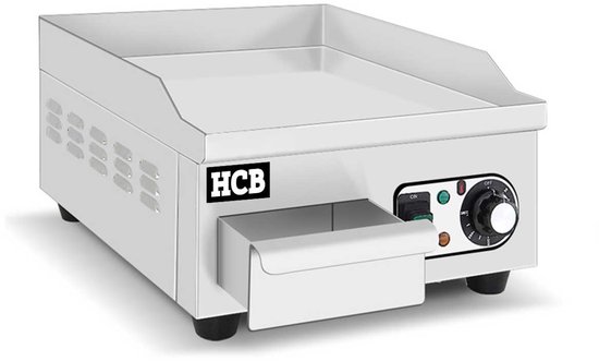 HCB® - Professionele Horeca Bakplaat - glad - 230V - RVS / INOX - Electrisch Teppanyaki Grill apparaat - 45x36x22 cm (DxBxH) - 23 kg - 8707 — afbeelding 4