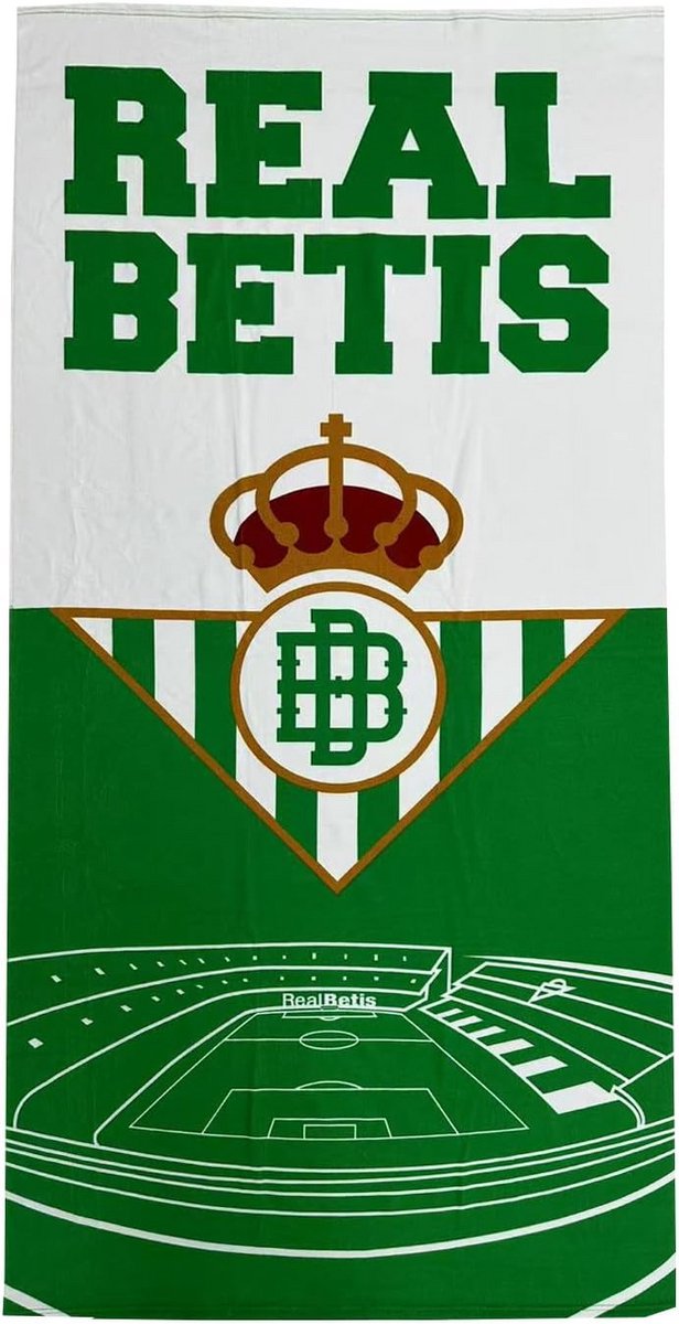 Microvezel handdoek Real Betis in teamkleuren - absorberend en snel droog