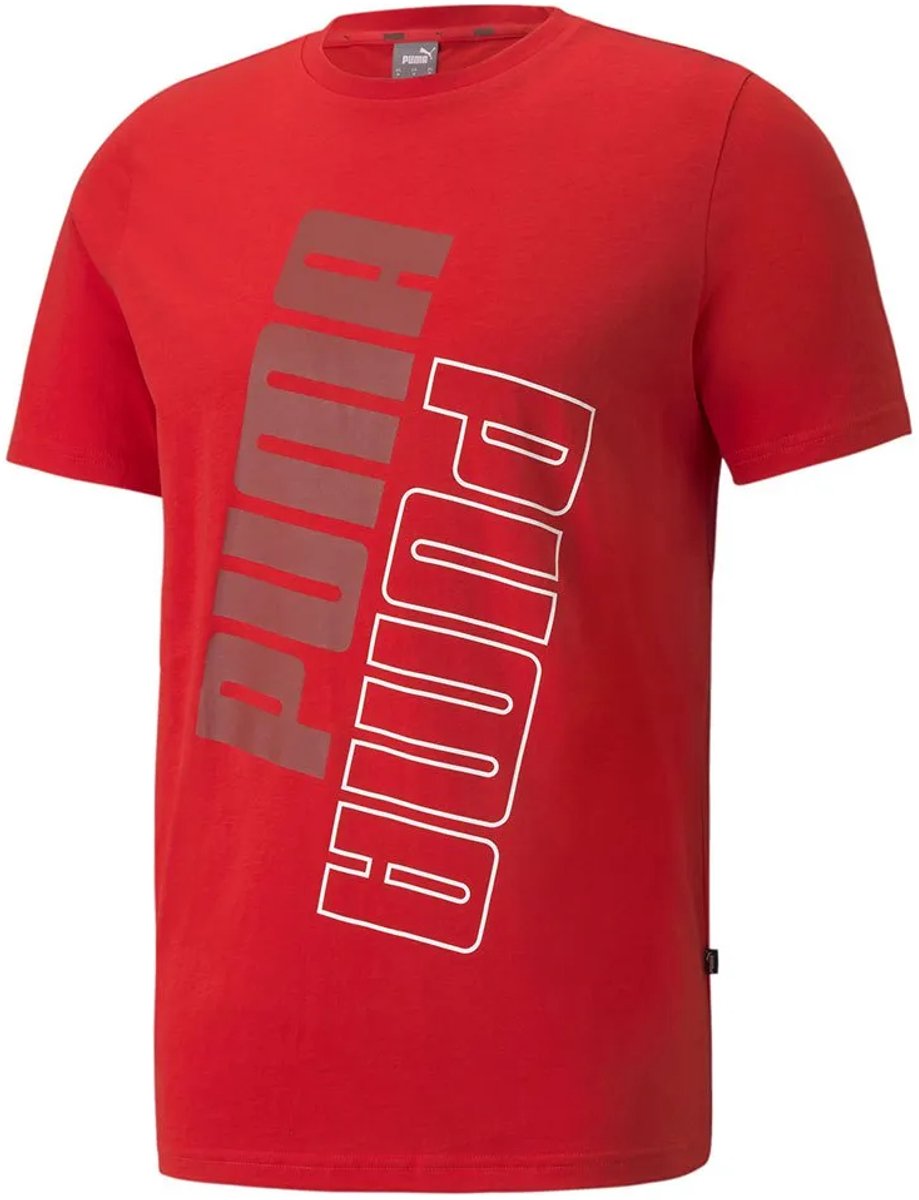 Puma Power Logo T-shirt Met Korte Mouwen M Man Rood