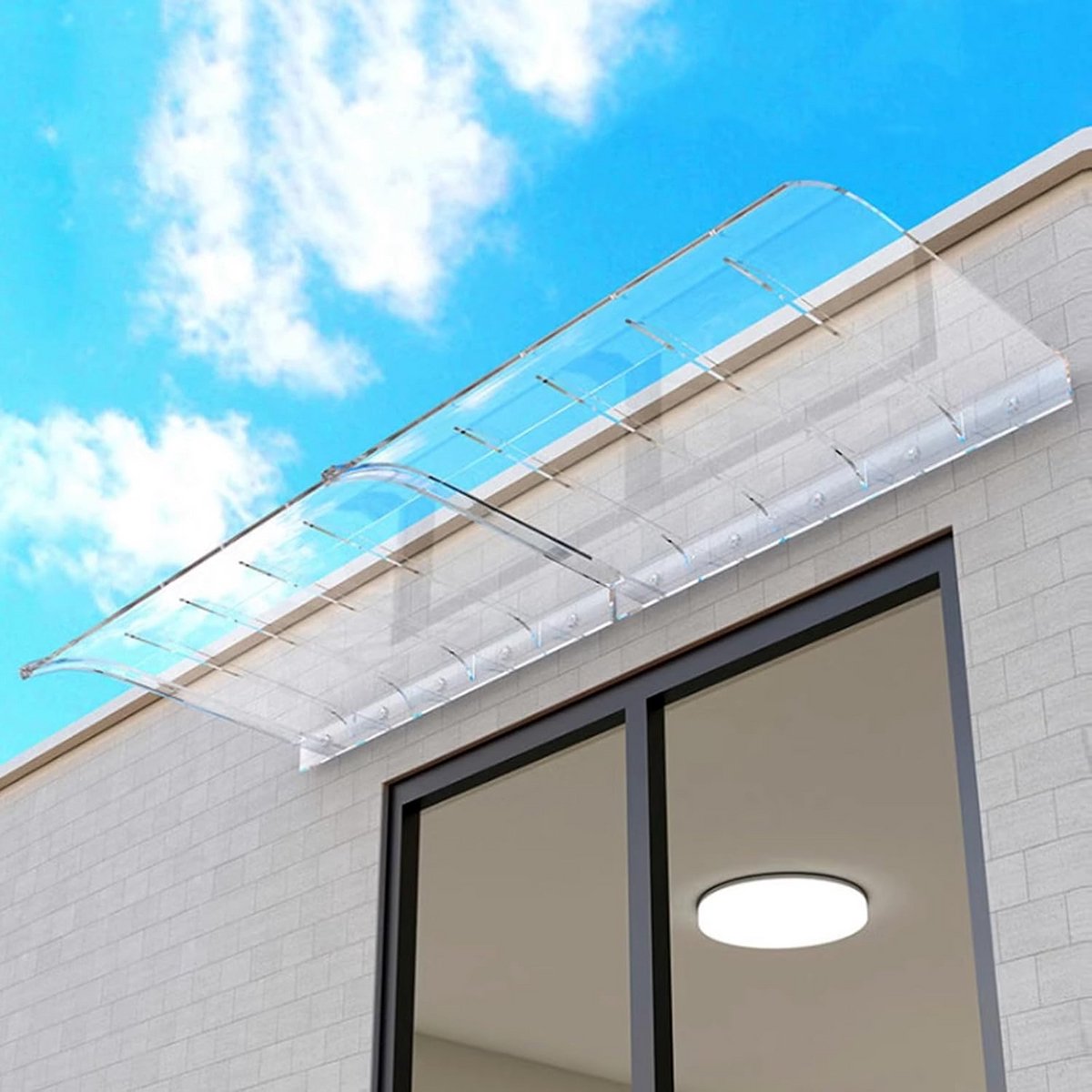 Verstelbare Polycarbonaat Deur- en Raamluifel - Transparant of Brons - Regen- en Sneeuwschuilplaats