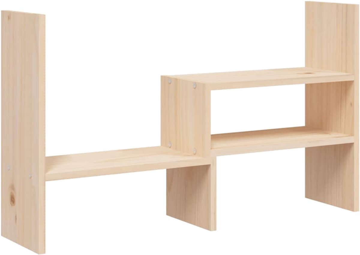 vidaXL - Monitorstandaard - (39-72)x17x43 - cm - massief - grenenhout