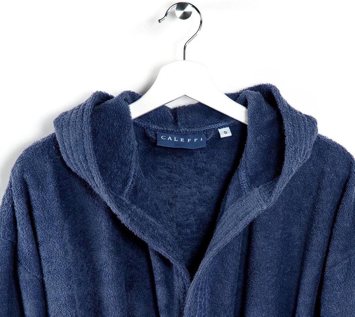 Katoenen badjas met capuchon en riem - X-groot - Indigo