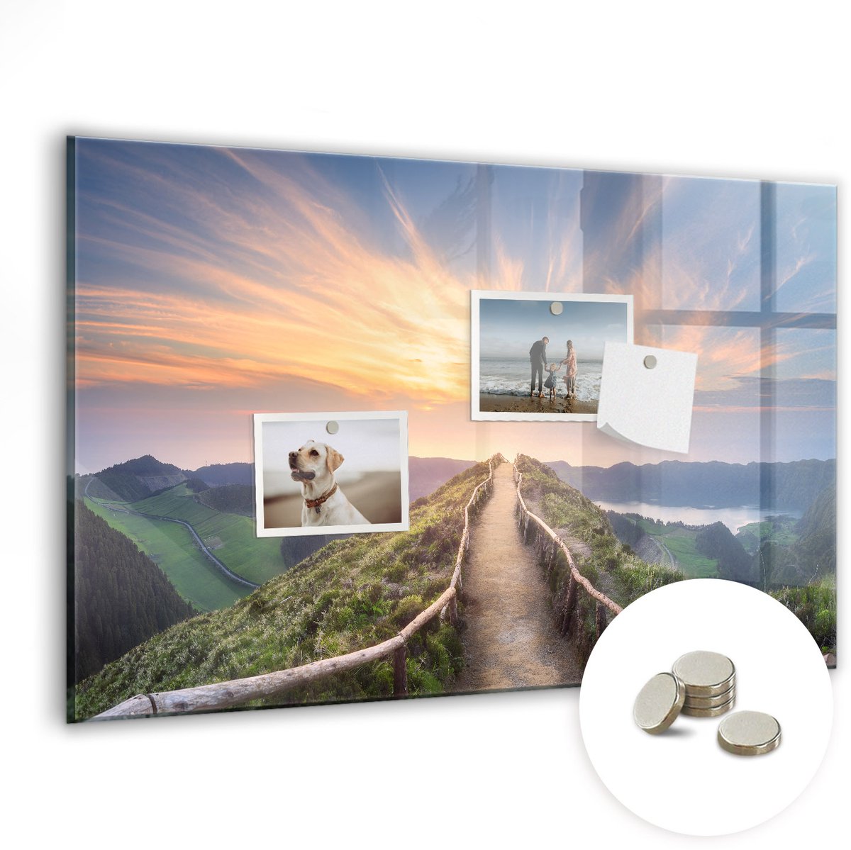 Coloray Magneetbord - Magneet Bord Berglandschap - 60x40 cm - Veelkleurig Magneetbord - Memobord Keuken - Magnetisch Memobord Landschappen - Foto Magneetbord - Magneetbord Muur
