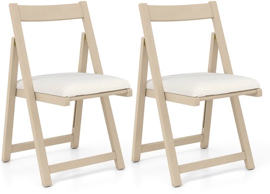 Set van 2 eetkamerstoelen ELAINE Bouclé Donkerbruin/beige