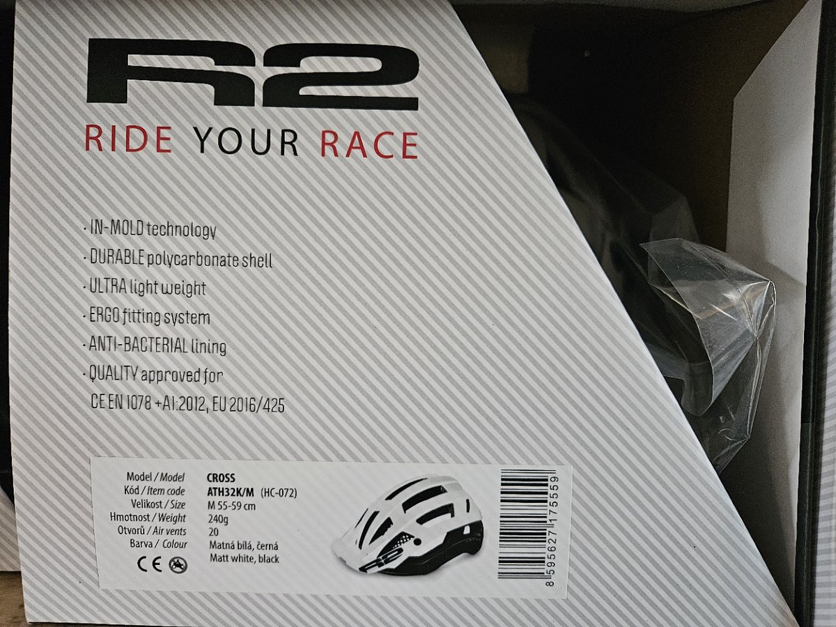 R2 fietshelm Cross - full-wrap in-mold technologie - Wit