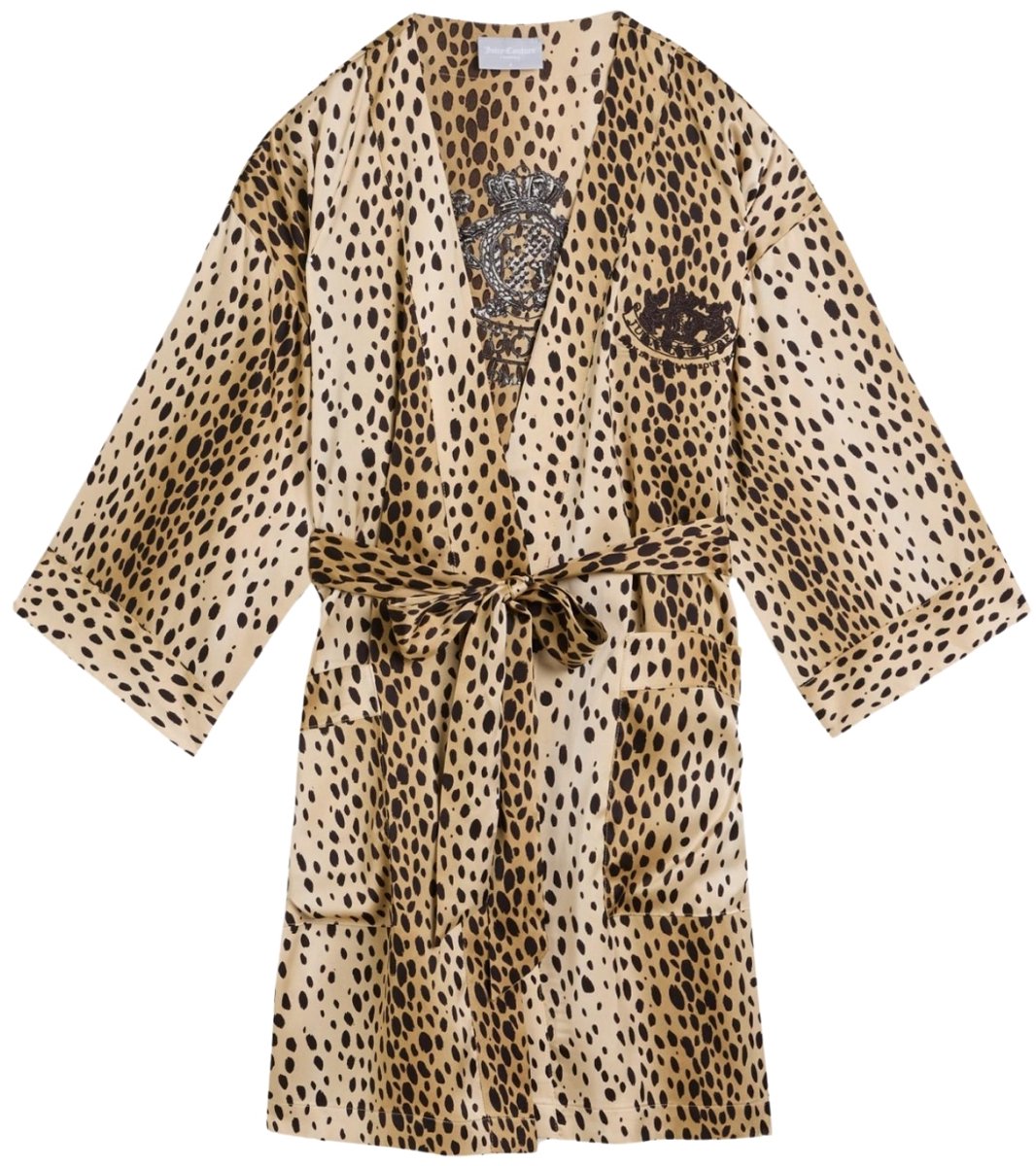 Juicy Couture Juicy Couture Kiely Cheetah Satin Robe - Maat L