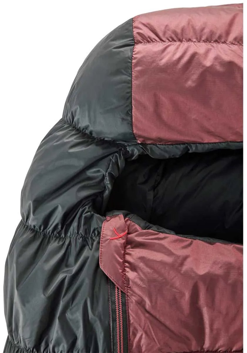 Nordisk Voyage 500 Sac de couchage Rouge,Noir Court - Fermeture gauche