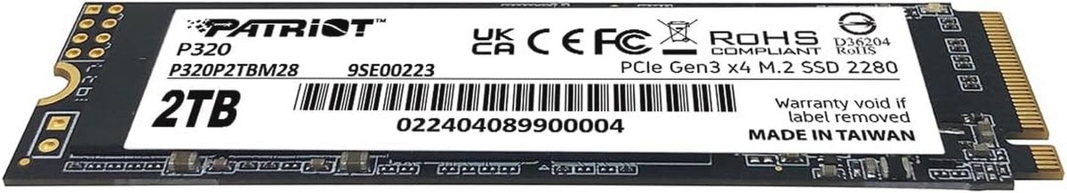 128GB NVMe PCIe Gen 3x4 M.2 2280 SSD - Solid State Drive