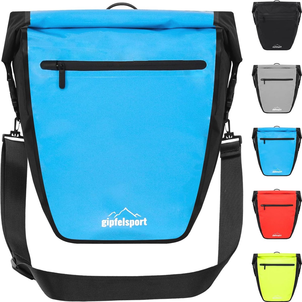 Fietstas voor Bagagedrager - Waterdichte Zadeltassen met 21 Liter Volume, Reflecterend, Blauw