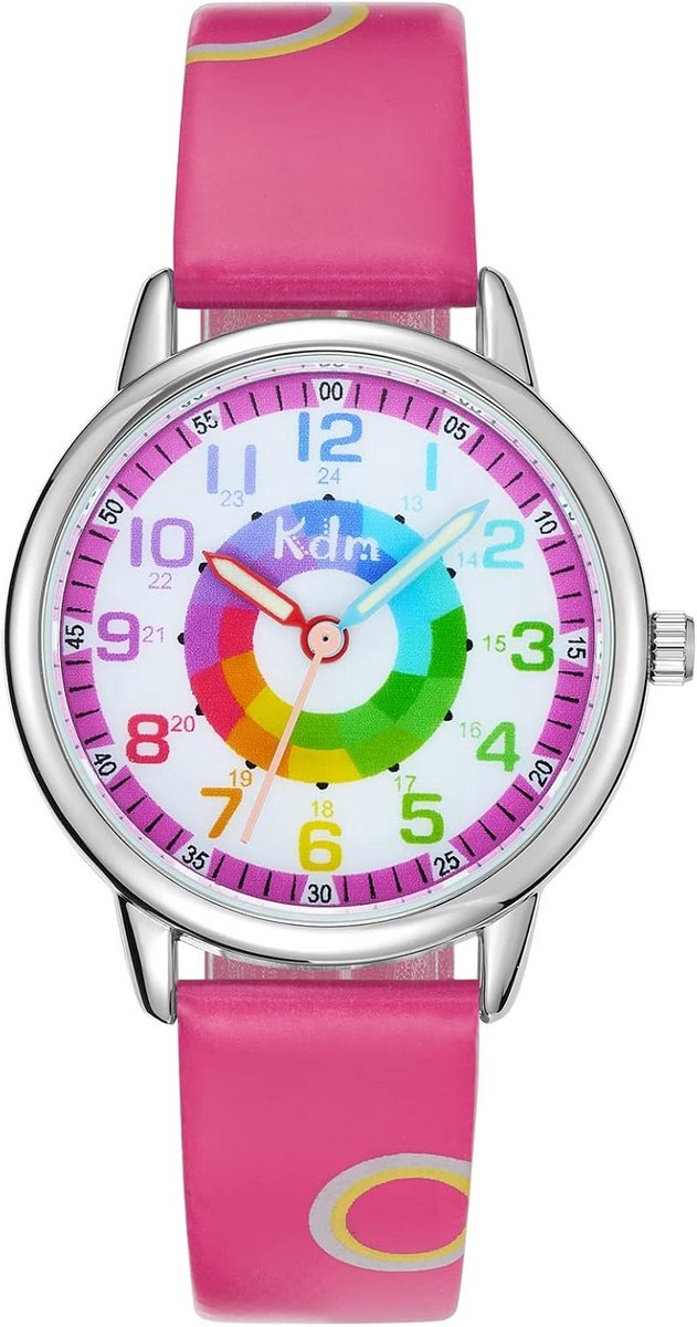 Waterdicht analoog kinderhorloge voor meisjes en jongens - leer met comfortabele band