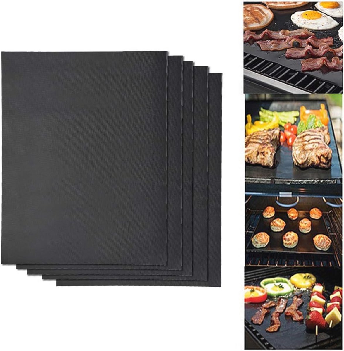 Herbruikbare BBQ-grillmatten set van 2 - Anti-aanbakmatten voor gas- en houtskoolgrillen