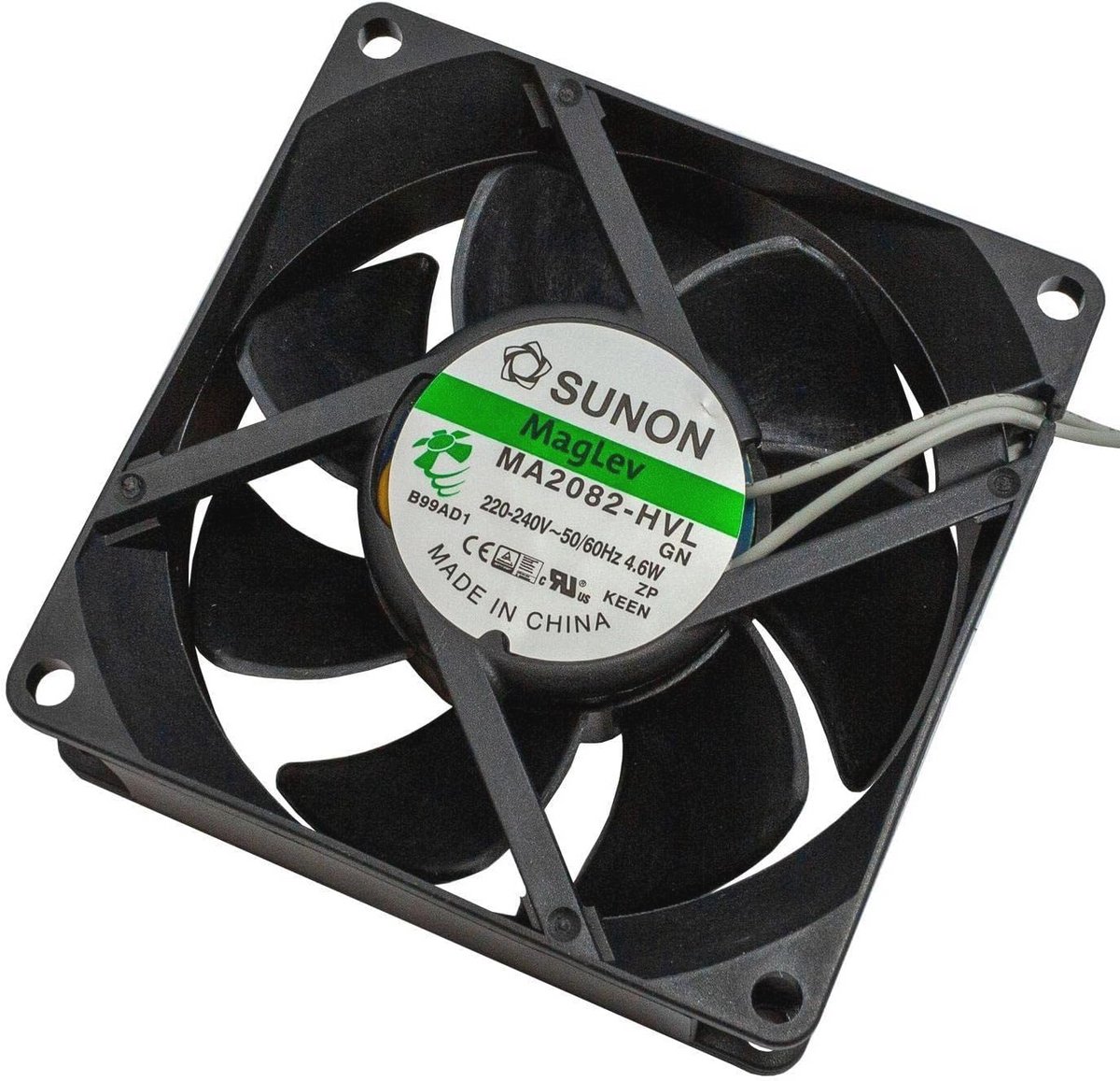 Axiale ventilator 230 V, 4,6 W, 80 x 80 x 25 mm - 67,9 m³/uur, 3200 U/min