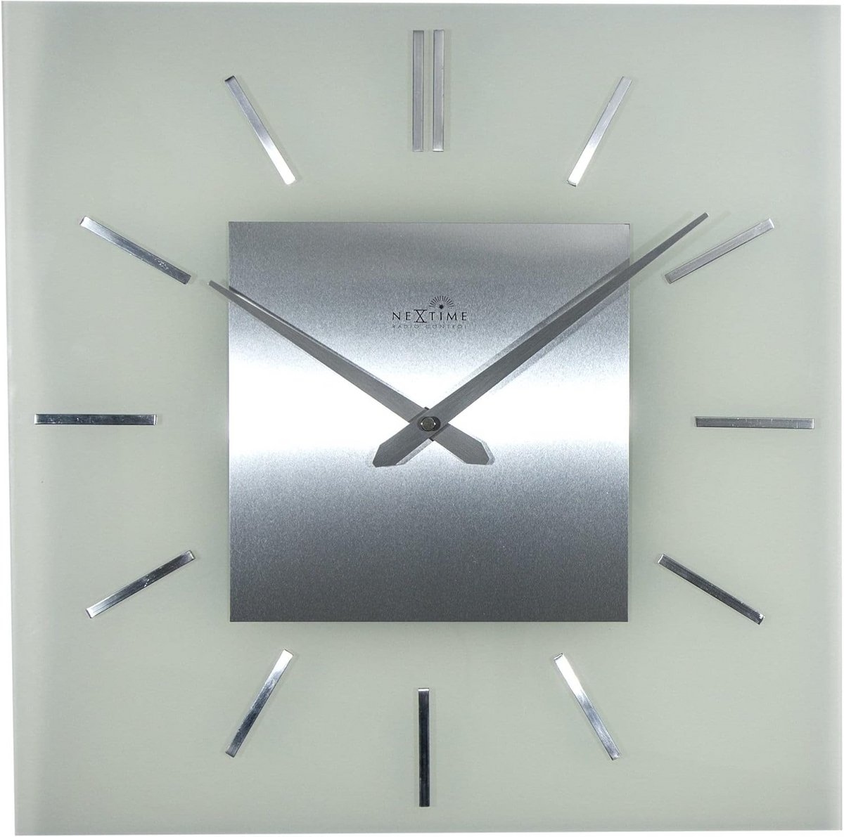 Transparante Vierkante Radio Geregelde Wandklok 40cm