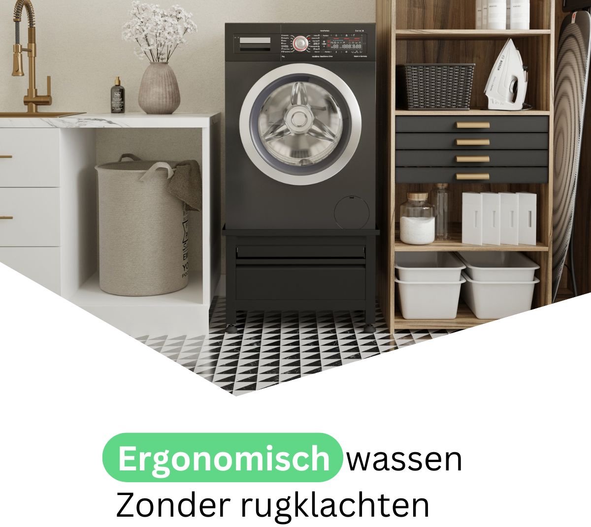 Wasophoogte Wasmachine verhoger met lade thumbnail 2