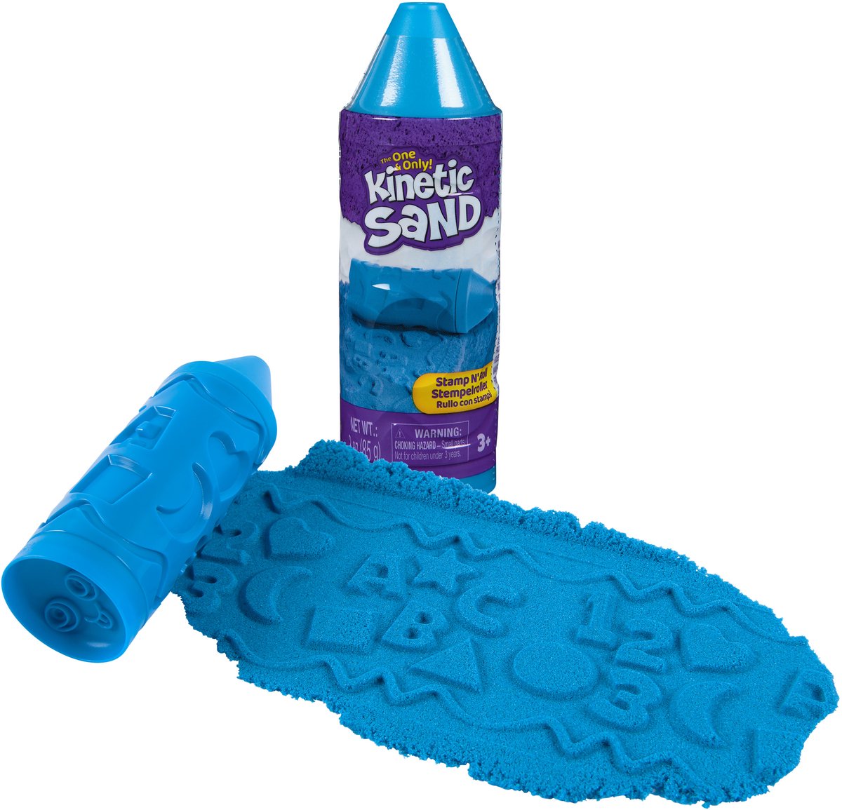 Kinetic Sand - Stamp N’ Roll Krijtvorm met 85 g Origineel Kinetic Sand - Sensorisch Speelzand - Knutselset - Speelzand