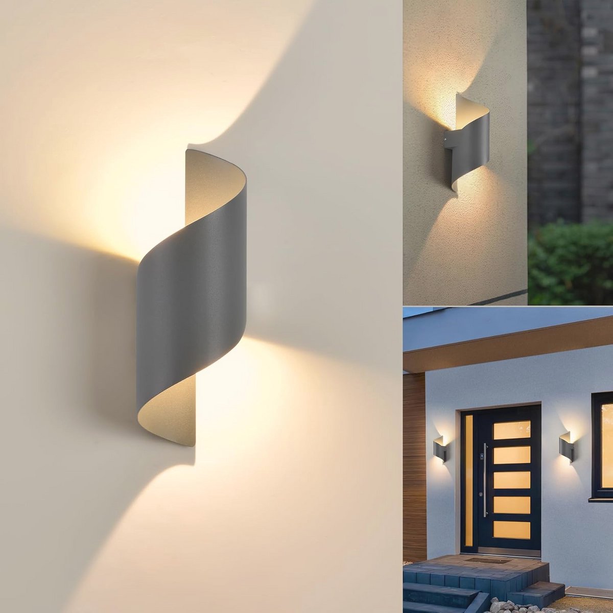 Moderne LED Wandlamp voor Binnen en Buiten, 10W, IP65 Waterdicht, Up-Down Wandverlichting, Warmwit Licht, Geschikt voor Decoratie in Huis en Tuin