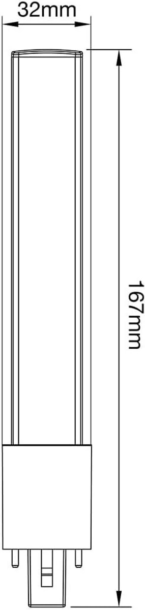 PL-S LED Lamp 4.3W - 2-Pin Vervanger voor 9W - Zeer Warm Wit Licht
