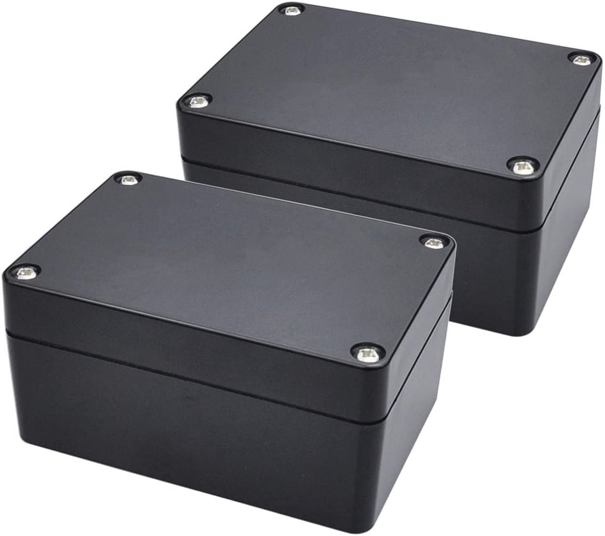 Waterdichte Aansluitdoos - 2 Stuks - Elektronische Behuizing IP65 - Kunststof - 100 x 68 x 50 mm - Zwart