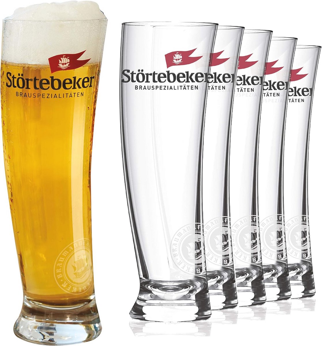 Wheat Beer Glasses 0.5 L - Set of 6 - Sailing Design