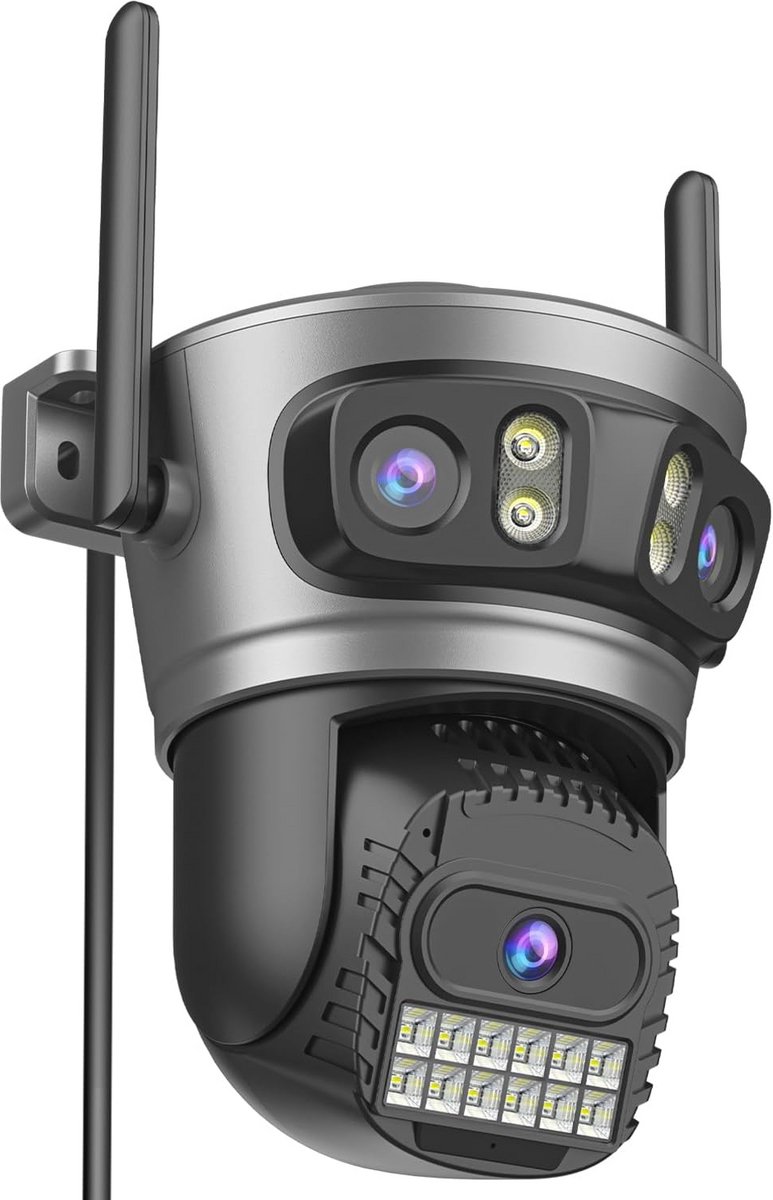 Buitencamera met 6MP PTZ en Nachtzicht - Beveiligingscamera met 2-Weg Audio en Beweging Detectie