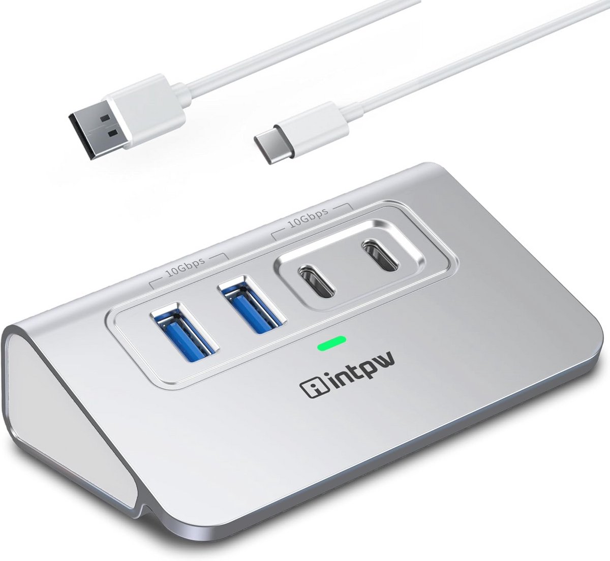 USB-C Hub 10 Gbps met 4 Poorten - Aluminium USB 3.2 Verdeelstekker voor Laptop en PC