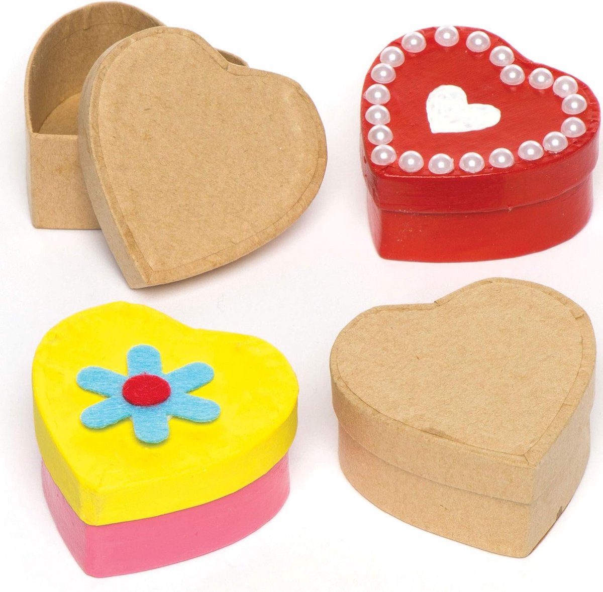 8 Hartvormige Knutseldoosjes voor Kinderen - Cadeaudoosjes Valentijnsdag Moederdag
