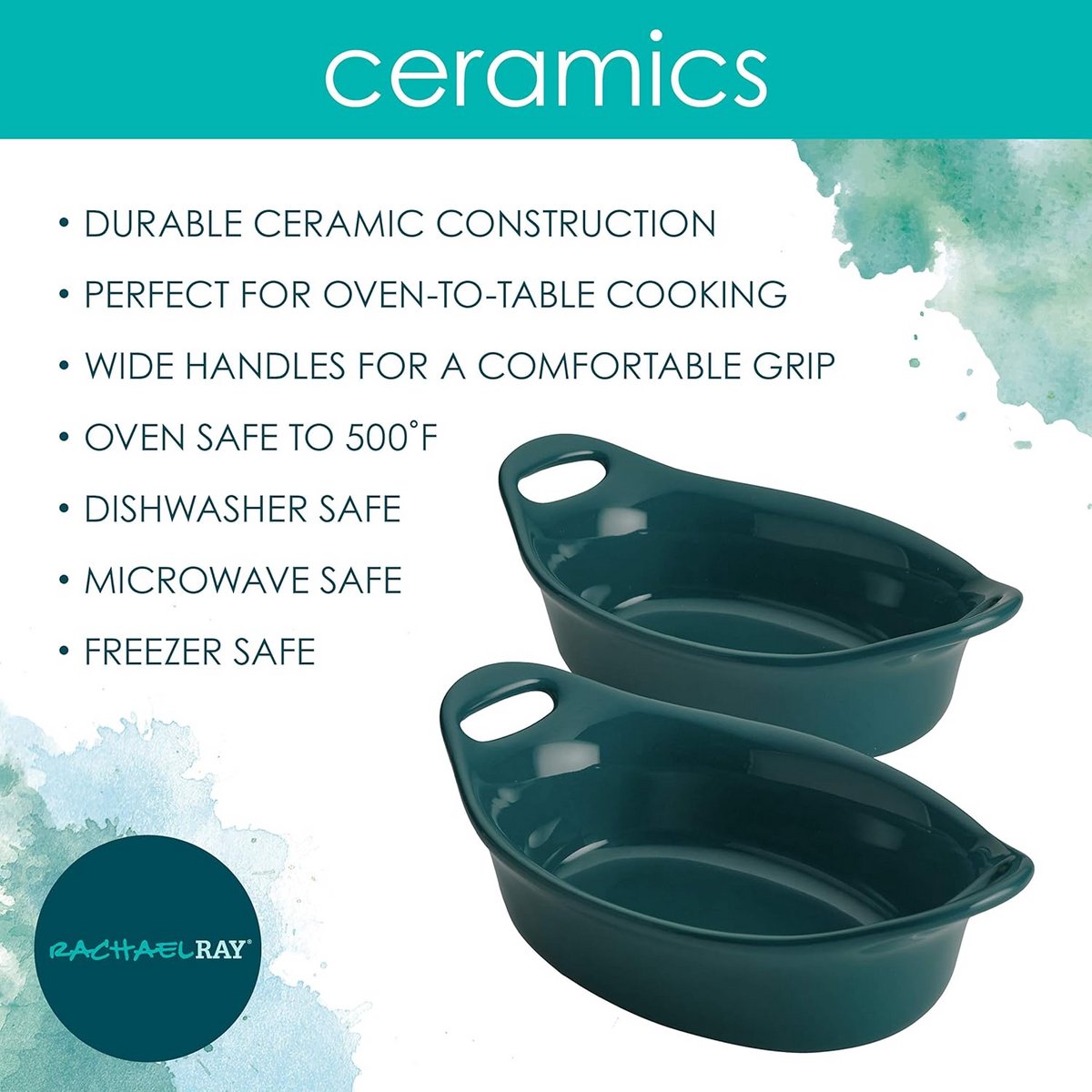 Aardewerk Ovenschalen Set - 2 Stuks Ovale Gratinschaaltjes Teal