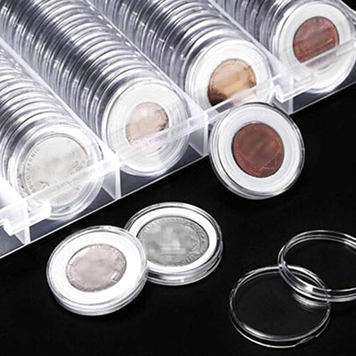 100 stuks 23mm ronde transparante muntbehouders voor bescherming en presentatie