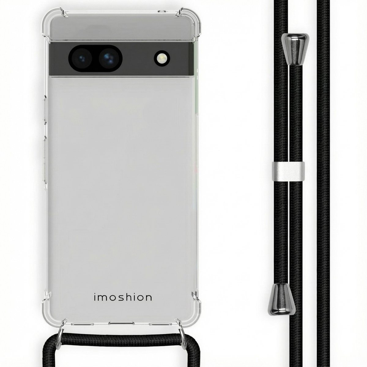 imoshion Hoesje - Geschikt voor Google Pixel 7a - Backcover met koord - Zwart