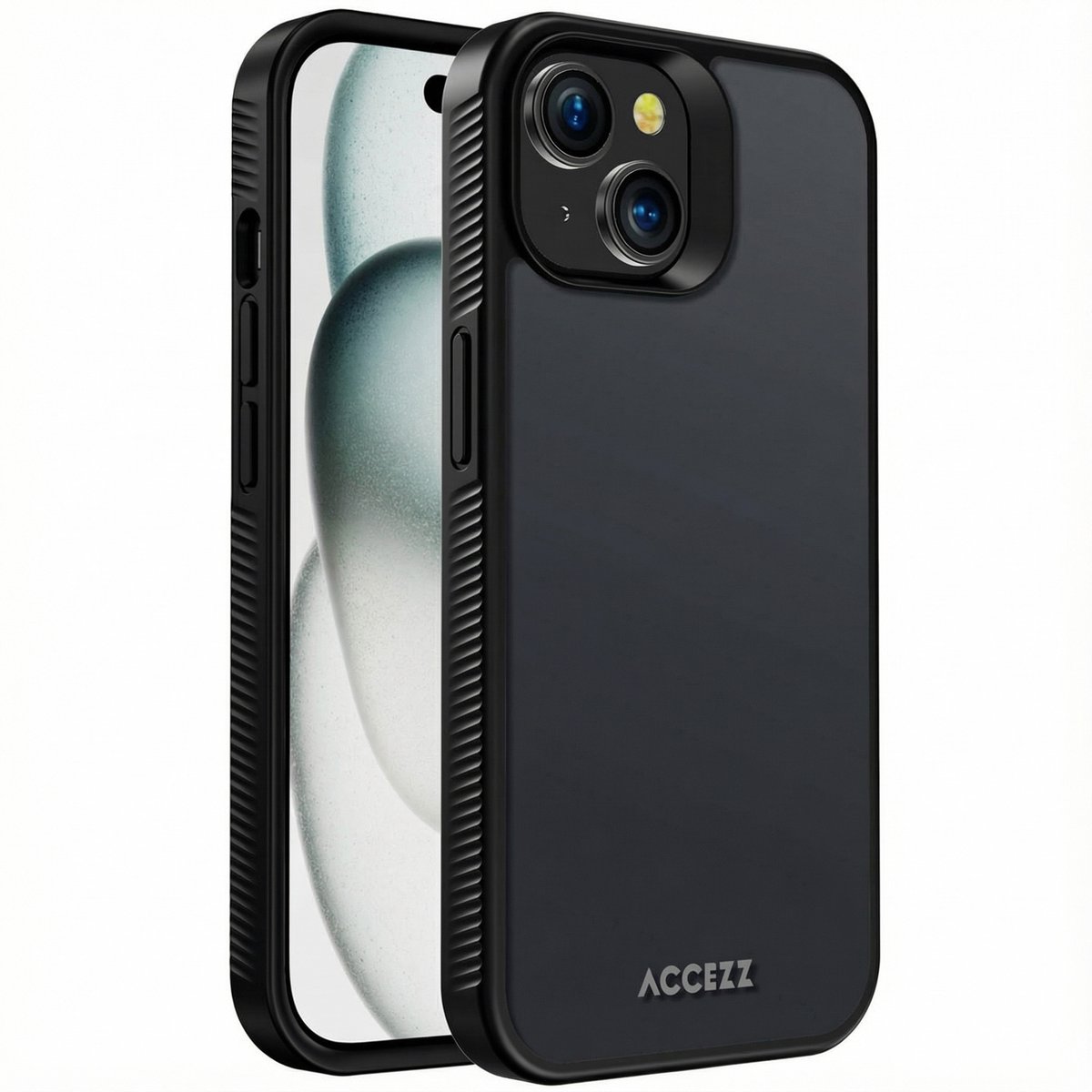 Accezz Hoesje Geschikt voor iPhone 15 Hoesje - Accezz Rugged Frosted Backcover - Zwart