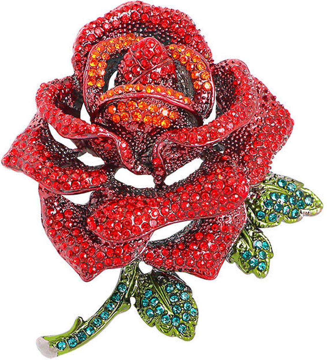 Bloembroche - Elegante Broche met Kristallen | Twinolo