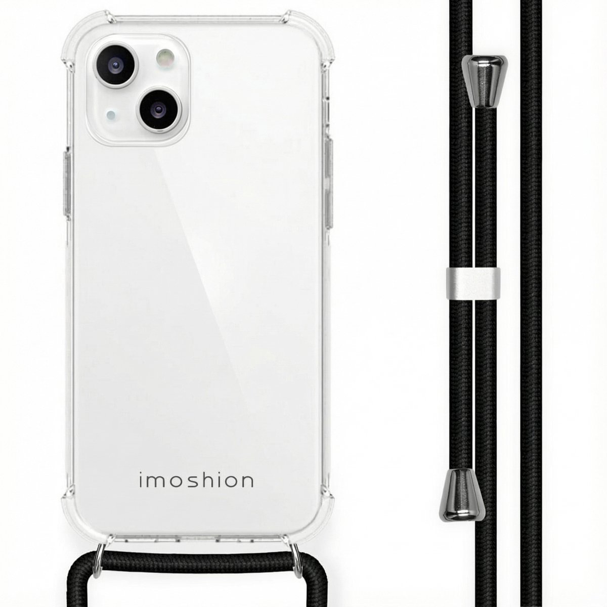 imoshion Hoesje - Geschikt voor Apple iPhone 13 Mini - Backcover met koord - Zwart