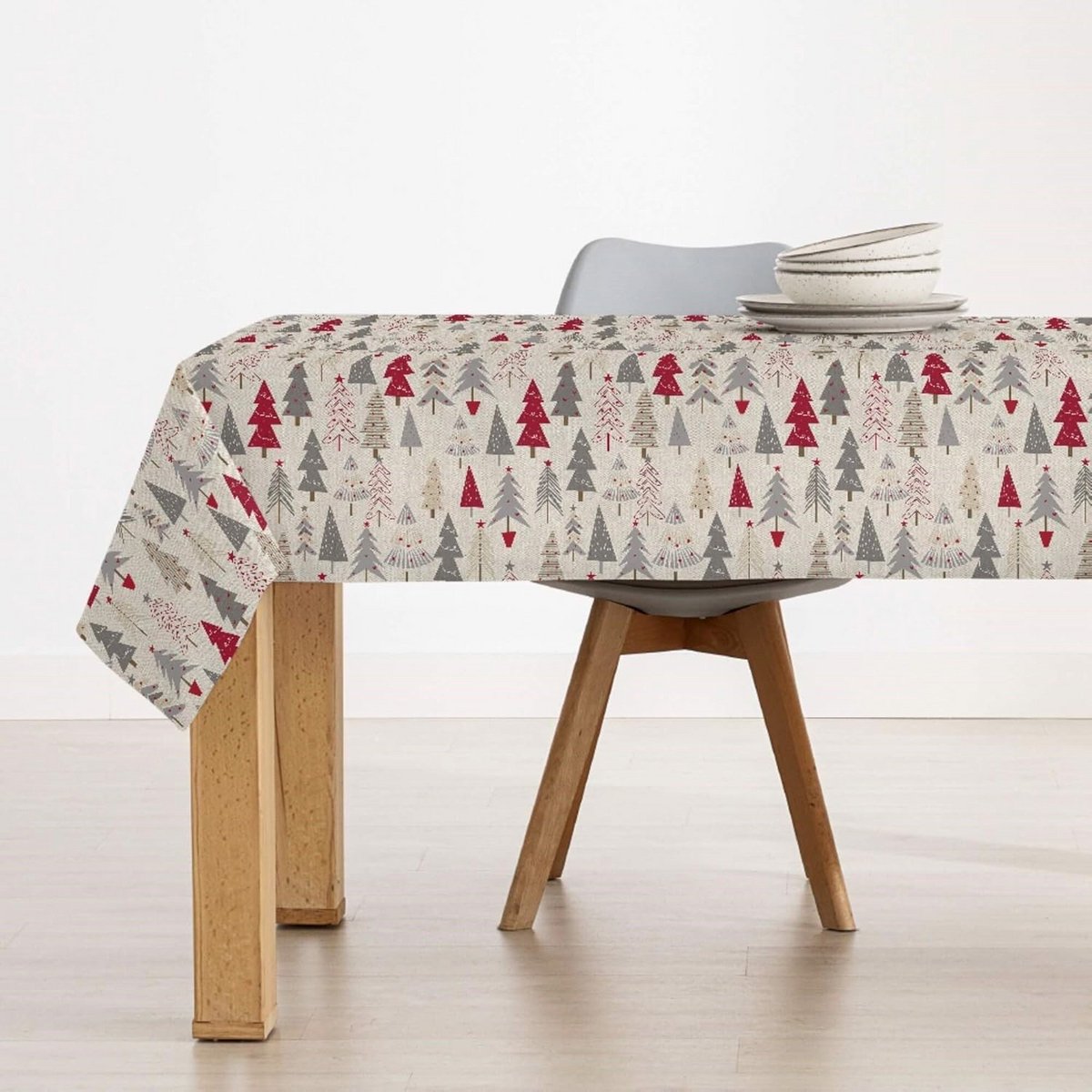 XL Kerst Tafelkleed 180x180 cm Katoen Vuilafstotend Geen Harslaag