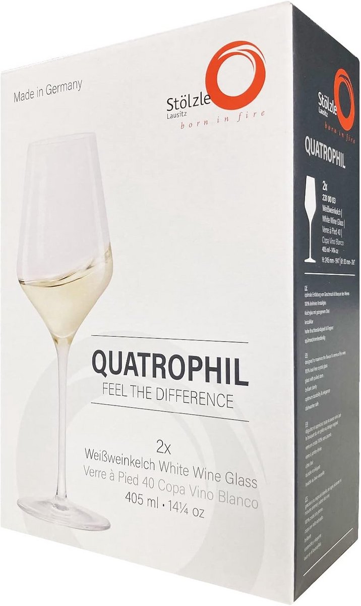 Set van 2 Kristallen Wijnfluiten voor Witte Wijn 405 ml