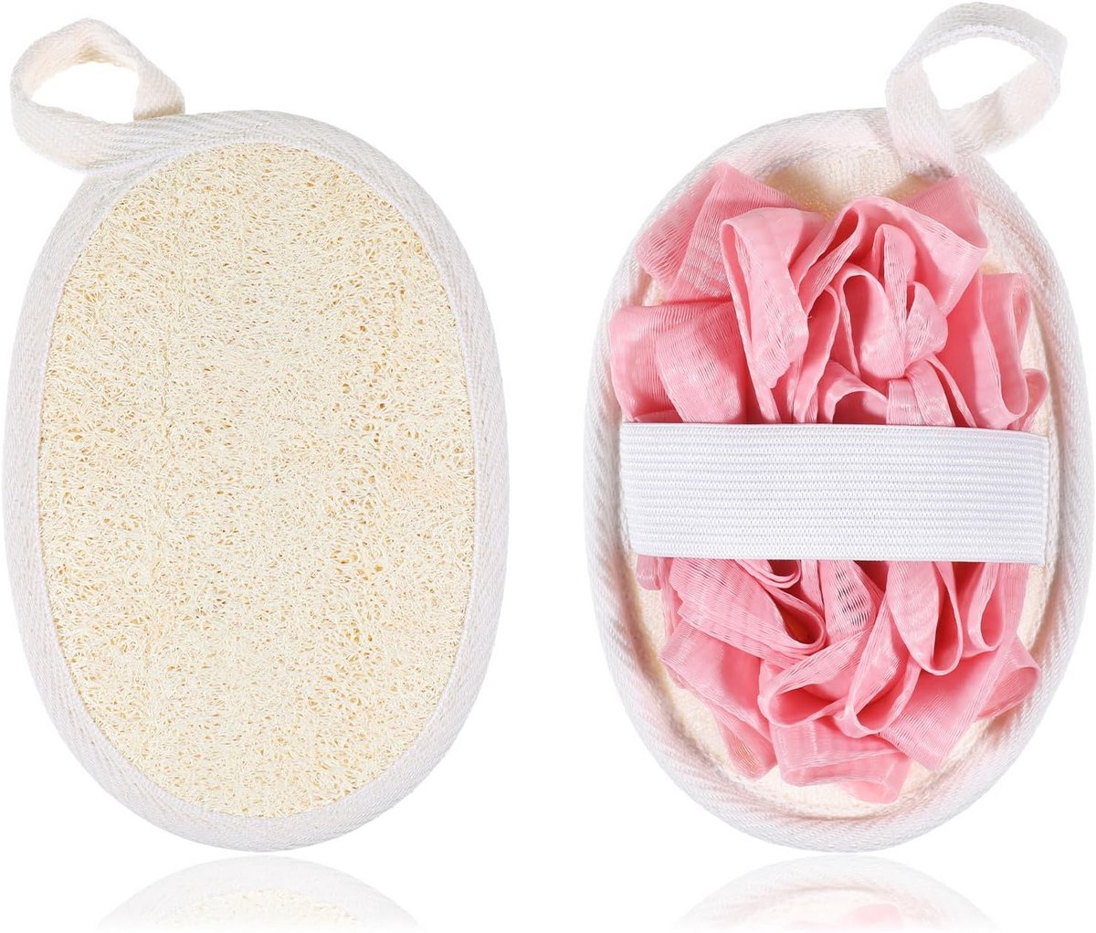 Natuurlijke Luffa Sponzen Set van 2 - Beige Scrub voor Douche en Bad