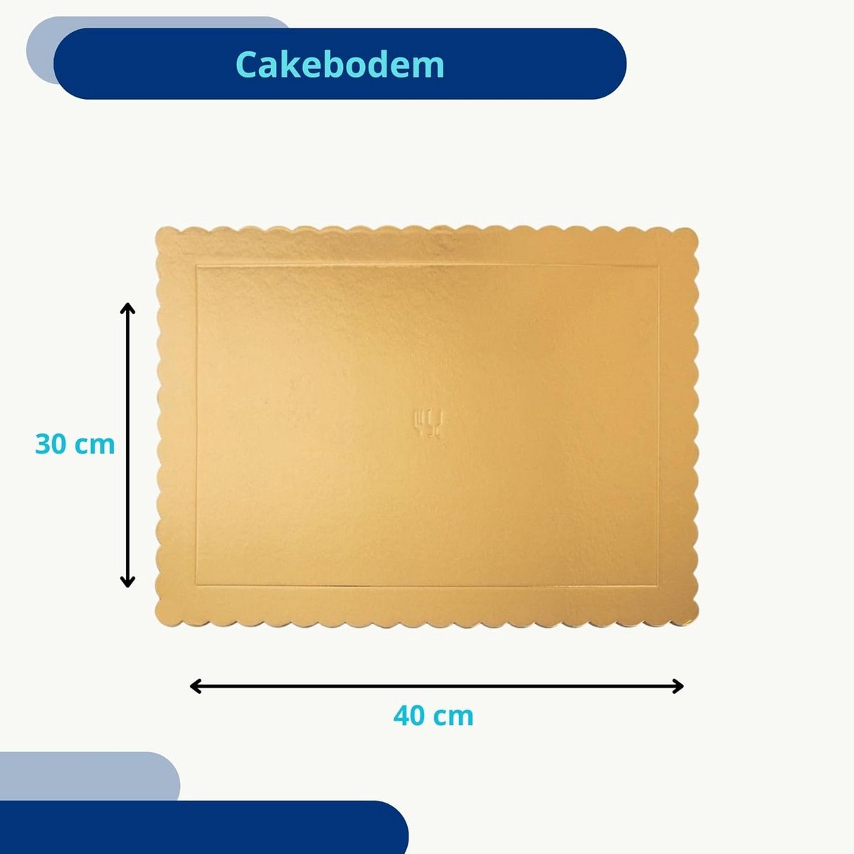 Gouden Rechthoekige Taartplateau Taartbodem 40x30 cm voor Taarten en Gebak