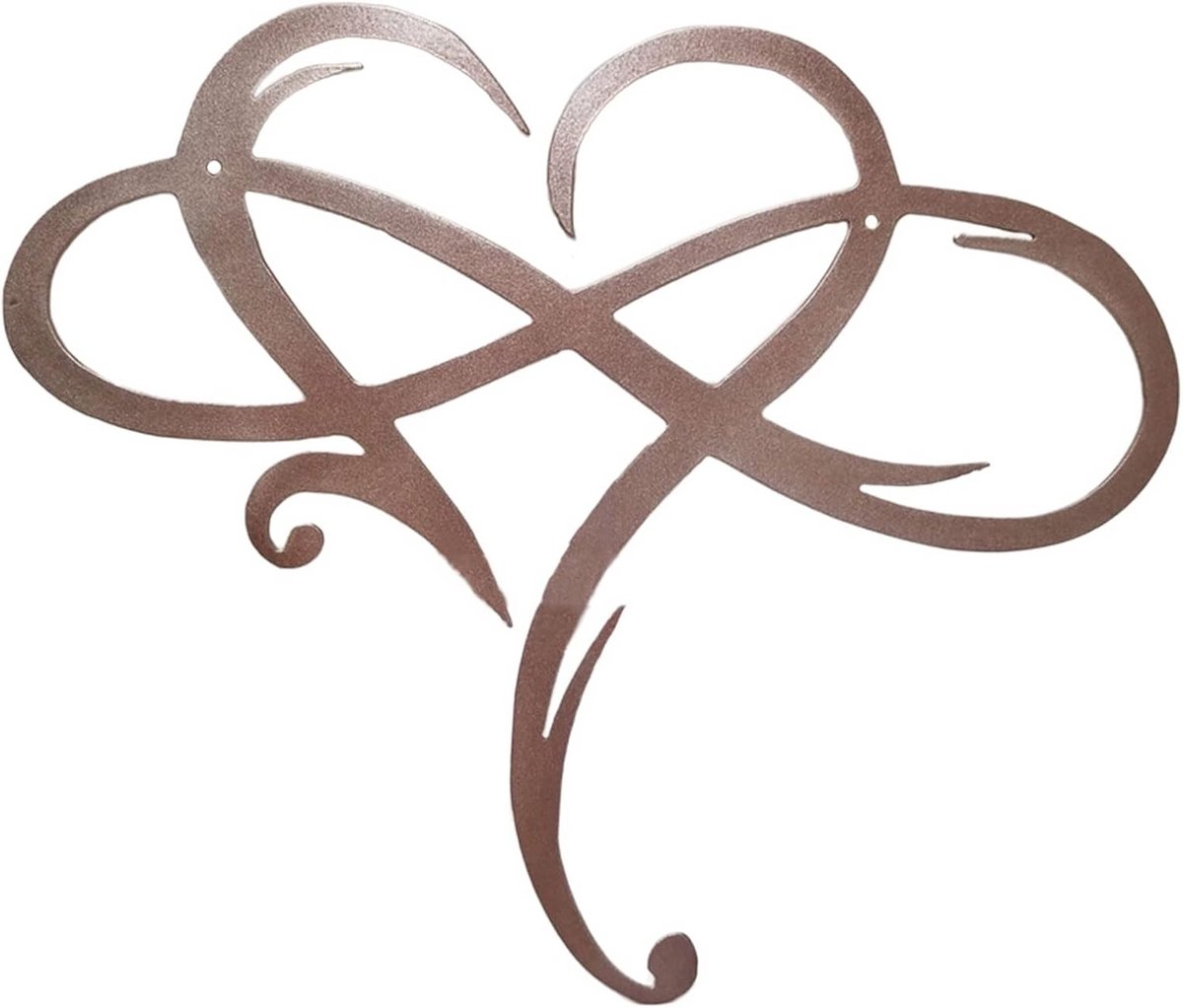 Infinity Hart Stalen Wanddecoratie - Metalen Kunst voor Woonkamer en Slaapkamer