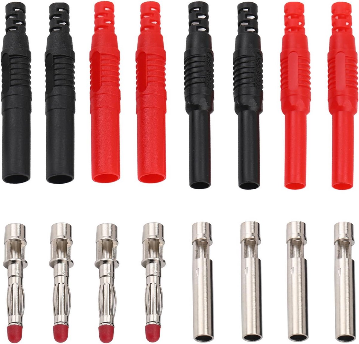 8 Stuks Geïsoleerde Banaanstekker en -bus Set voor Multimeter Testkabels
