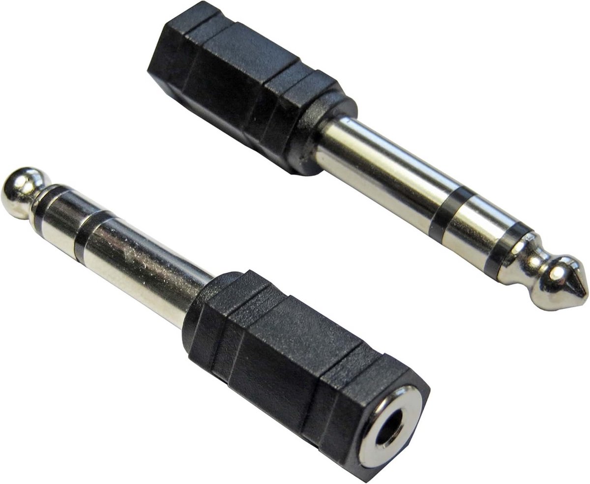 2x Hoofdtelefoonadapter 3.5mm Mini-Jack naar 6.35mm Jack voor Studio & Muziek