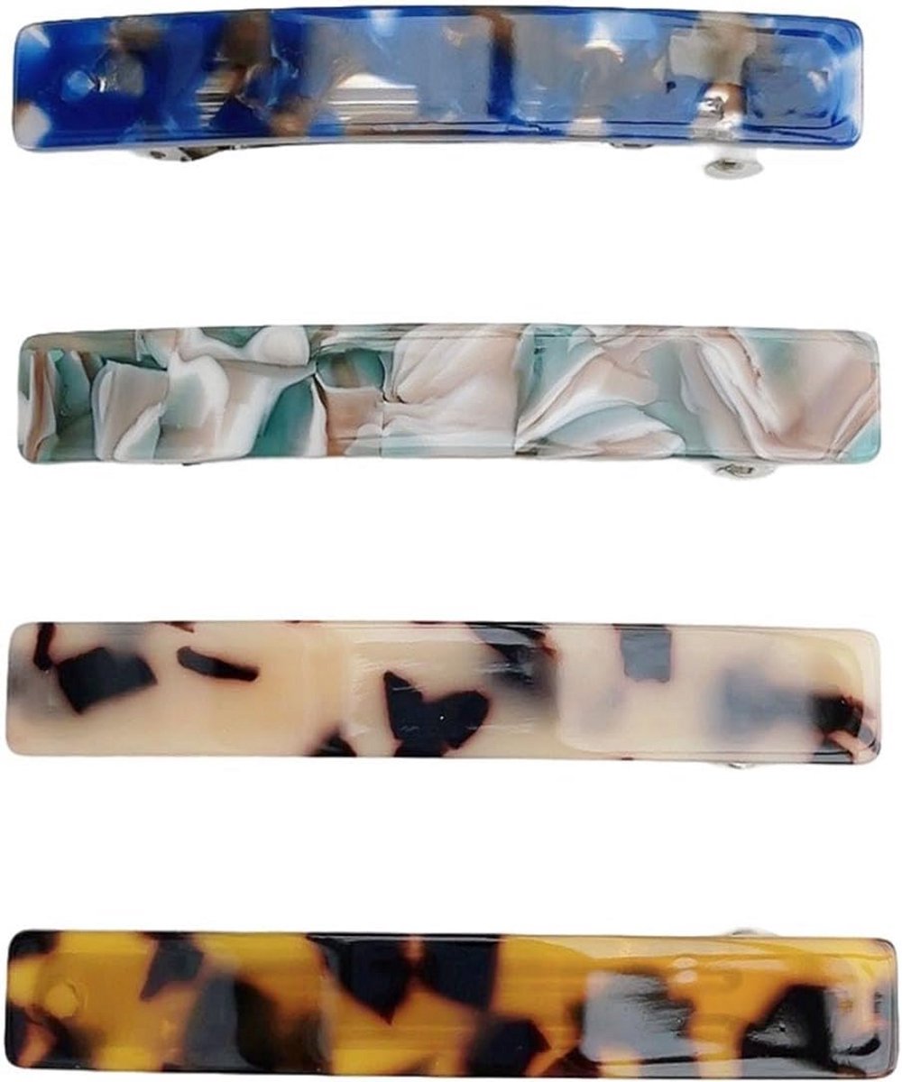 4x Grote Vintage Haarspeldjes Schildpadpatroon Acetate Haarclips voor Vrouwen