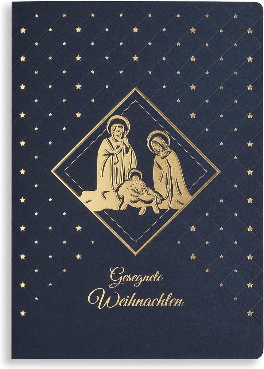 Set van 10 Exclusieve Kerstkaarten met Gouden Motieven en Enveloppen