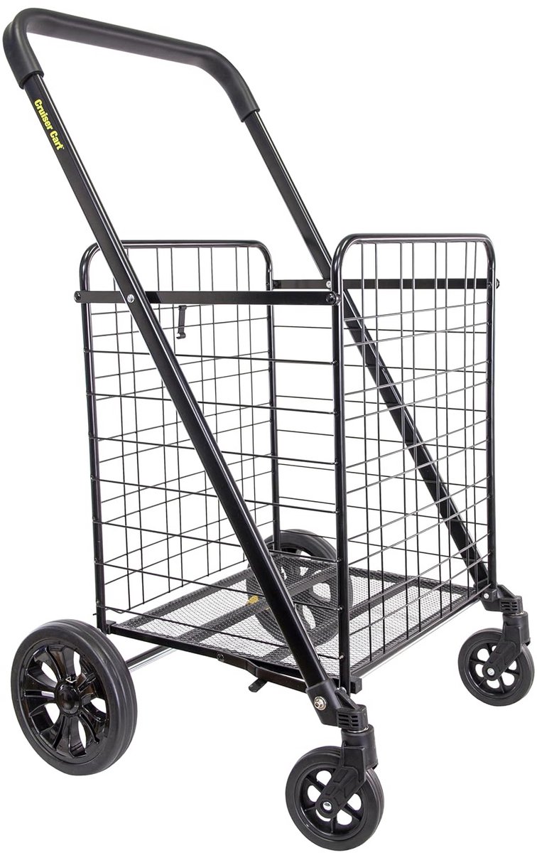 Inklapbare Boodschappentrolley Deluxe Lichtgewicht Winkelwagen met Zwenkwielen
