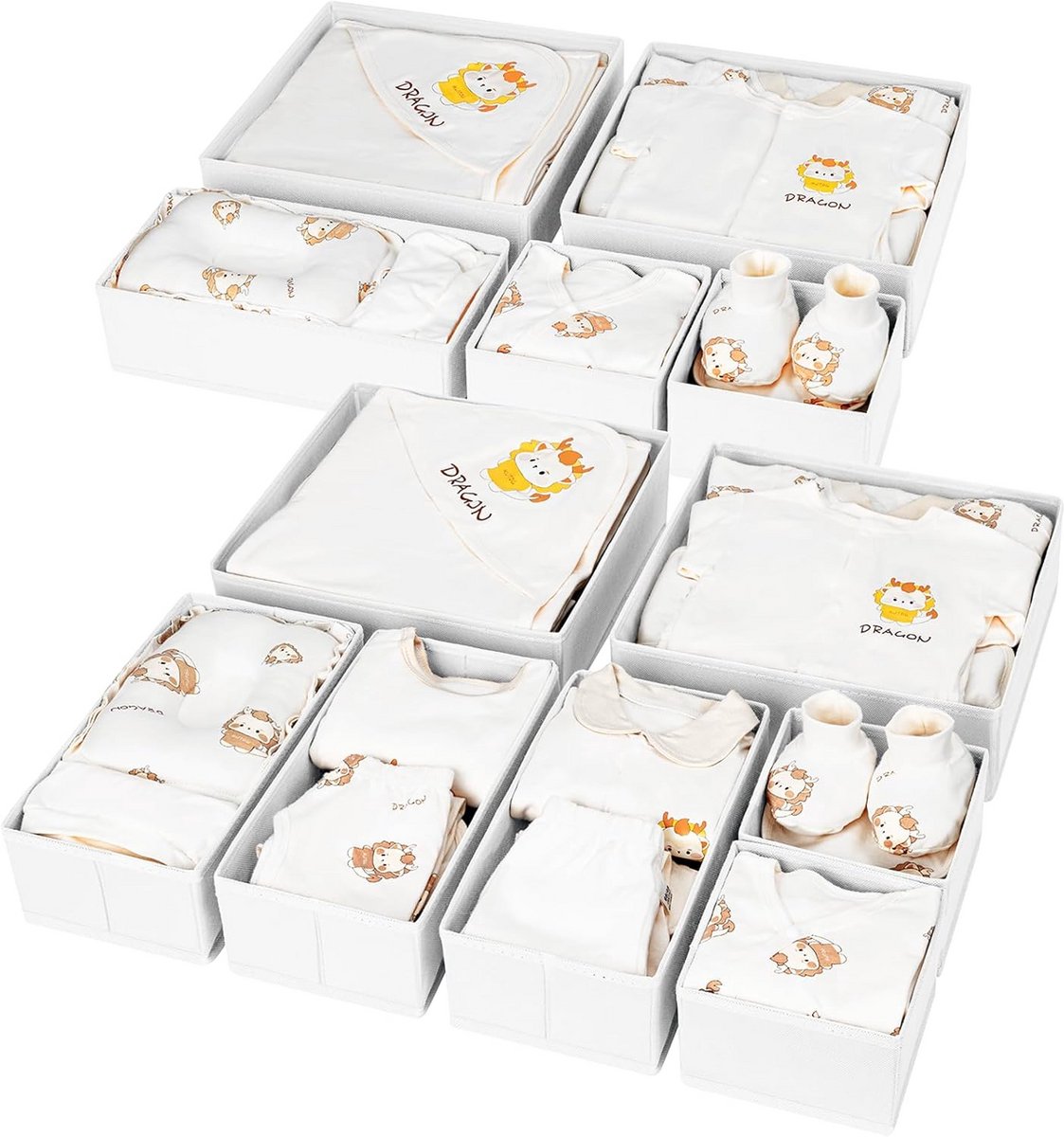 Set van 12 Opvouwbare Lade-organizers voor Kleding, Ondergoed en Sokken