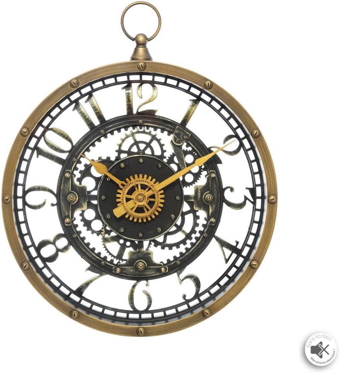 Grote Wandklok met Mechanisme - Decoratief en Stijlvol Accessoire voor Binnen