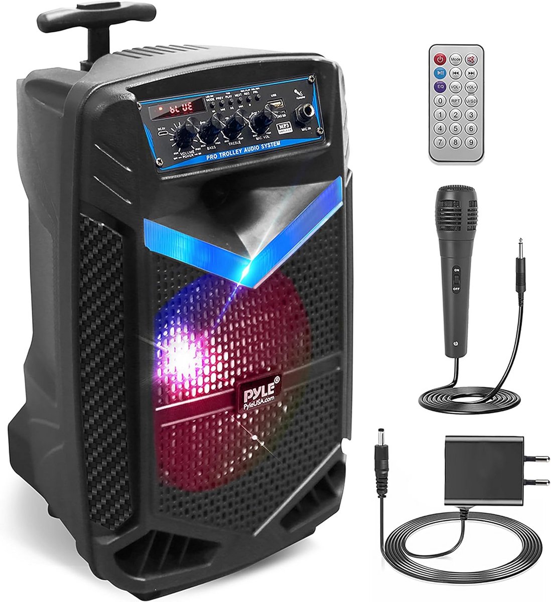 Draagbare Bluetooth Speaker met Wielen en Lichteffecten - 400W Vermogen